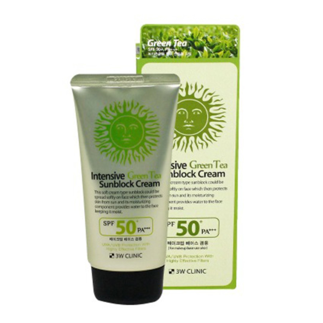 3w-clinic-green-tea-sunblock-cream-spf50-50ml 3W Clinic Intensive Green Tea Sunblock SPF50+ PA+++ 70ml