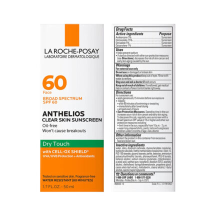 La Roche-Posay Anthelios Clear Skin Dry Touch Sunscreen SPF60 50ml