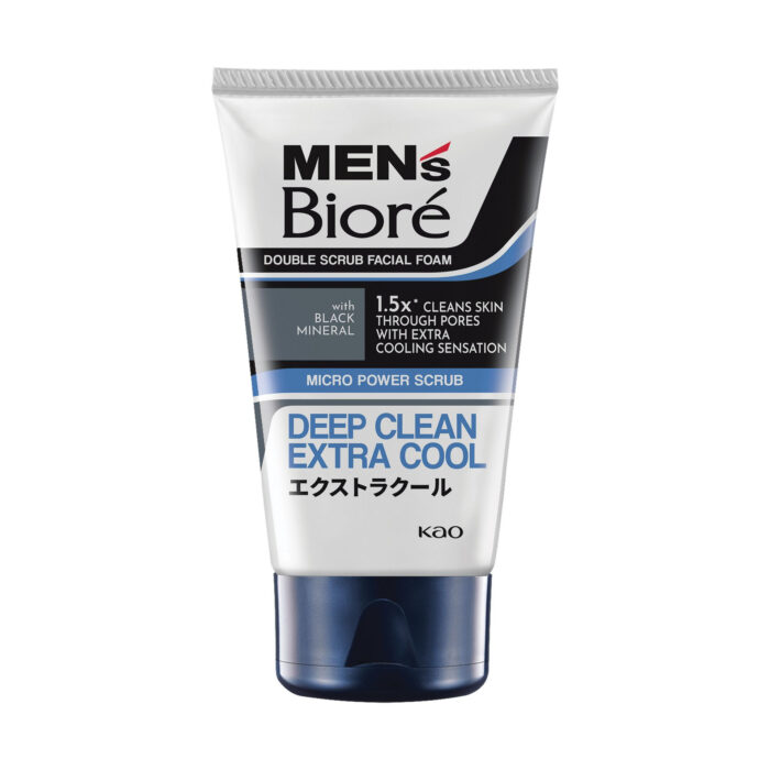 Men's Biore Double Scrub Facial Foam Deep Clean Extra Cool 100gm