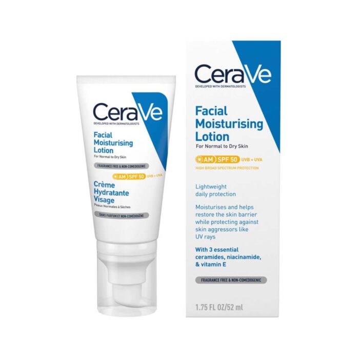 CeraVe AM Facial Moisturising Lotion SPF50 with Ceramides & Vitamin E 52ml