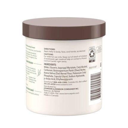 Aveeno Daily Moisturizing Cream For Normal To Dry, Sensitive Skin With Prebiotic Oat And Shea Butter 425gm