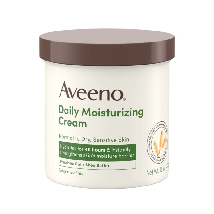 Aveeno Daily Moisturizing Cream For Normal To Dry, Sensitive Skin With Prebiotic Oat And Shea Butter 425gm